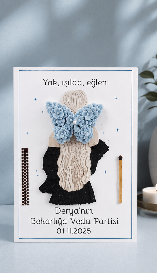 Bekarlığa Veda Kelebek Toka Mum