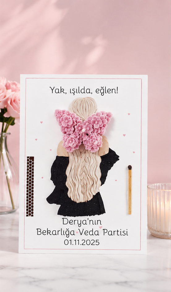 Bekarlığa Veda Kelebek Toka Mum