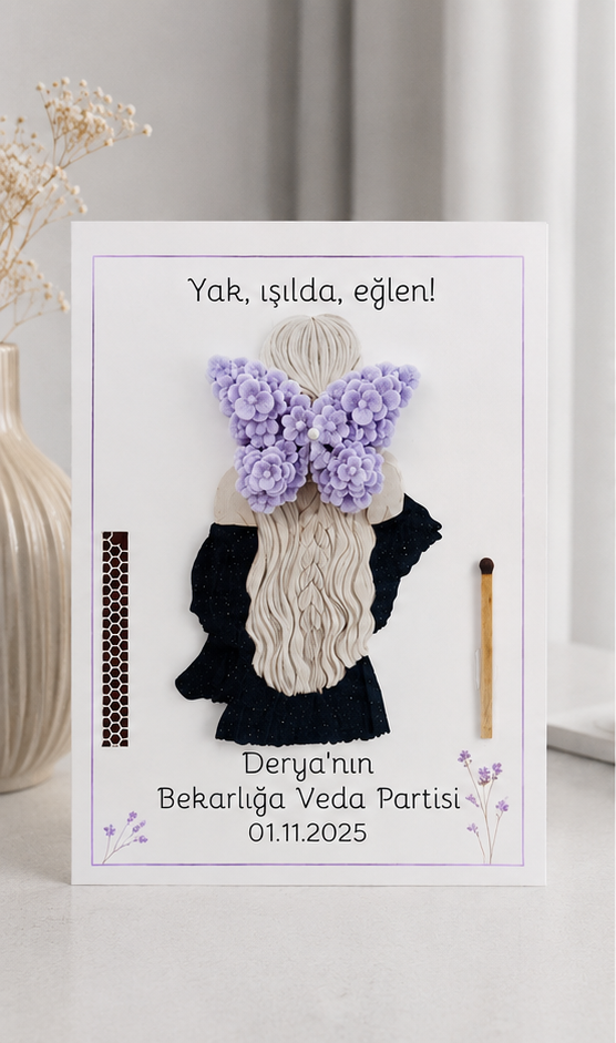 Bekarlığa Veda Kelebek Toka Mum